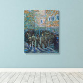 Vincent van Gogh - De gevangenis binnenplaats Canvas Afdruk (Insitu (Houten vloer))