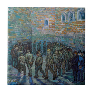 Vincent van Gogh - De gevangenis binnenplaats Tegeltje