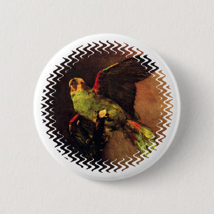 Vincent Van Gogh - De groene papegaai Vogel liefhe Ronde Button 5,7 Cm