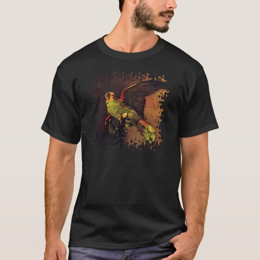 Vincent Van Gogh - de Groene Parrot Bird Lover Art T-shirt (Voorkant)