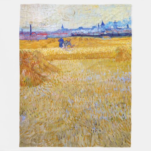 Vincent van Gogh - De Harvesters Fleece Deken (Voorkant)