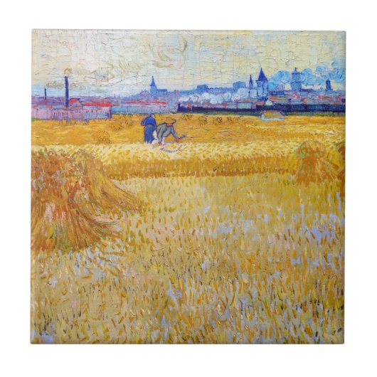 Vincent van Gogh - De Harvesters Tegeltje (Voorkant)