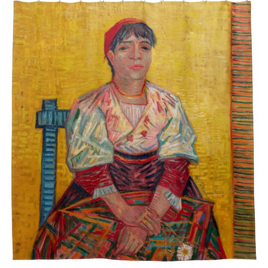 Vincent Van Gogh - de Italiaanse vrouw Douchegordijn (Voorkant)