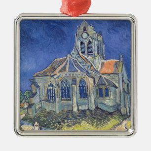 Vincent van Gogh  De kerk Auvers-sur-Oise Metalen Ornament