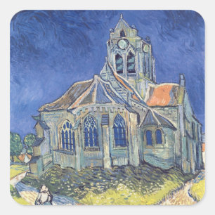 Vincent van Gogh De kerk Auvers-sur-Oise Vierkante Sticker