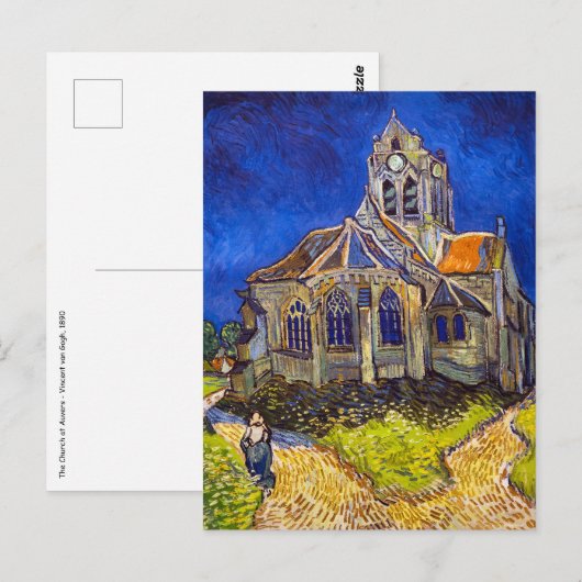 Vincent van Gogh - De kerk in Auvers Briefkaart (Voorkant / Achterkant)