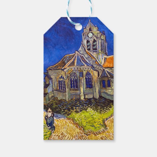 Vincent van Gogh - De kerk in Auvers Cadeaulabel (Voorkant)