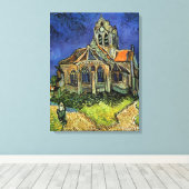 Vincent van Gogh - De kerk in Auvers Canvas Afdruk (Insitu (Houten vloer))