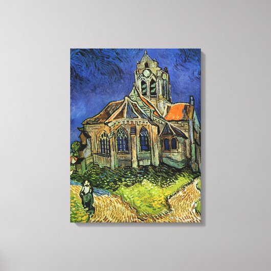 Vincent van Gogh - De kerk in Auvers Canvas Afdruk (Voorkant)
