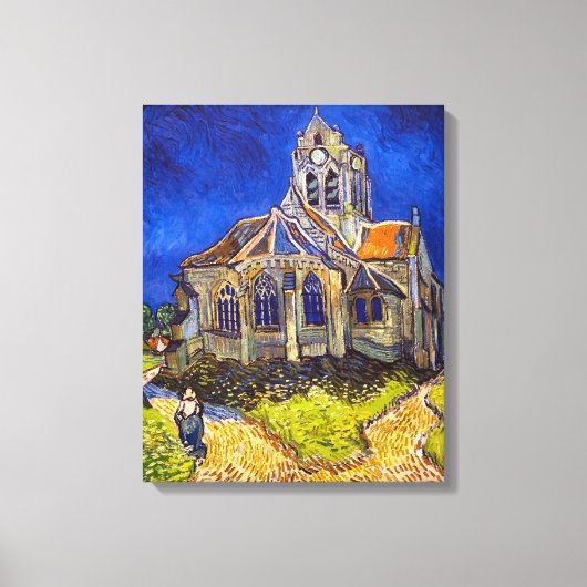 Vincent van Gogh - De kerk in Auvers Canvas Afdruk (Voorkant)