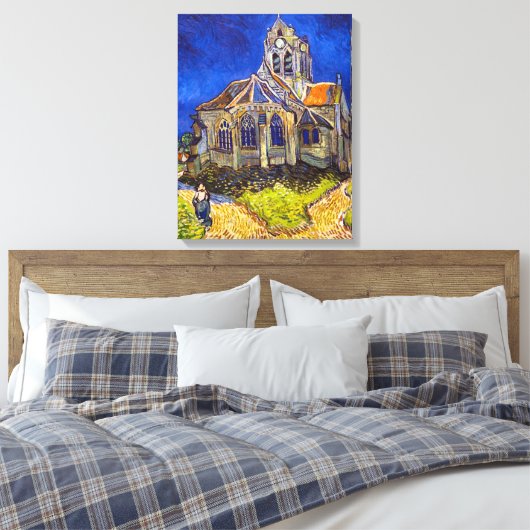 Vincent van Gogh - De kerk in Auvers Canvas Afdruk (Insitu (Slaapkamer))