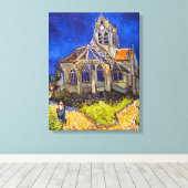 Vincent van Gogh - De kerk in Auvers Canvas Afdruk (Insitu (Houten vloer))