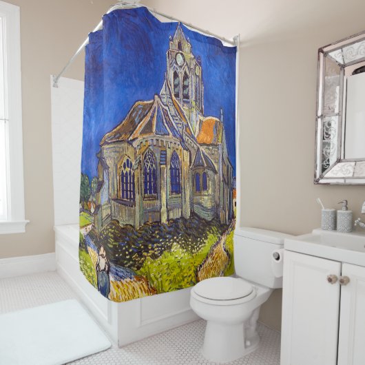 Vincent van Gogh - De kerk in Auvers Douchegordijn (In situ)
