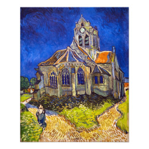Vincent van Gogh - De kerk in Auvers Foto Afdruk