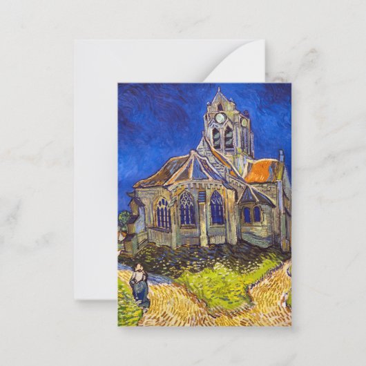 Vincent van Gogh - De kerk in Auvers Notitiekaartje (Voorkant)