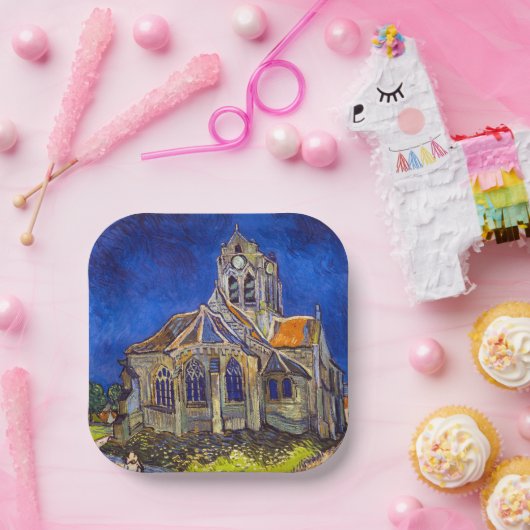 Vincent van Gogh - De kerk in Auvers Papieren Bordje (Feest)