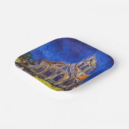 Vincent van Gogh - De kerk in Auvers Papieren Bordje (Gebogen)