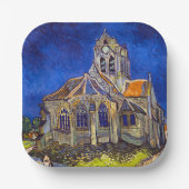 Vincent van Gogh - De kerk in Auvers Papieren Bordje (Voorkant)