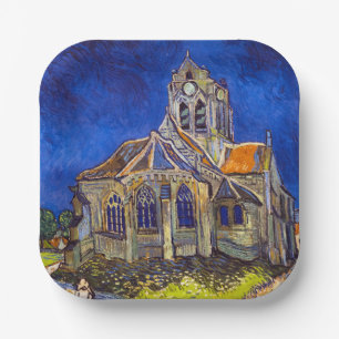 Vincent van Gogh - De kerk in Auvers Papieren Bordje