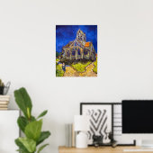 Vincent van Gogh - De kerk in Auvers Poster (Thuiskantoor)