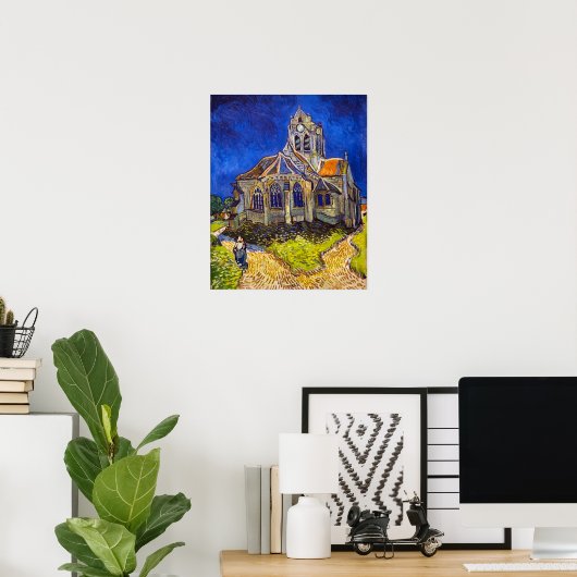 Vincent van Gogh - De kerk in Auvers Poster (Thuiskantoor)