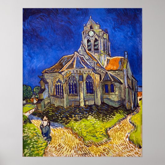 Vincent van Gogh - De kerk in Auvers Poster (Voorkant)