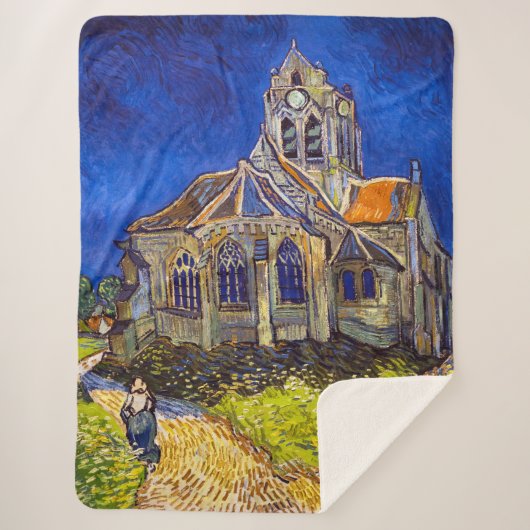 Vincent van Gogh - De kerk in Auvers Sherpa Deken (Voorkant)