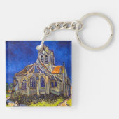 Vincent van Gogh - De kerk in Auvers Sleutelhanger (Achterkant)