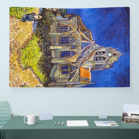 Vincent van Gogh - De kerk in Auvers Spandoek (Beurs)