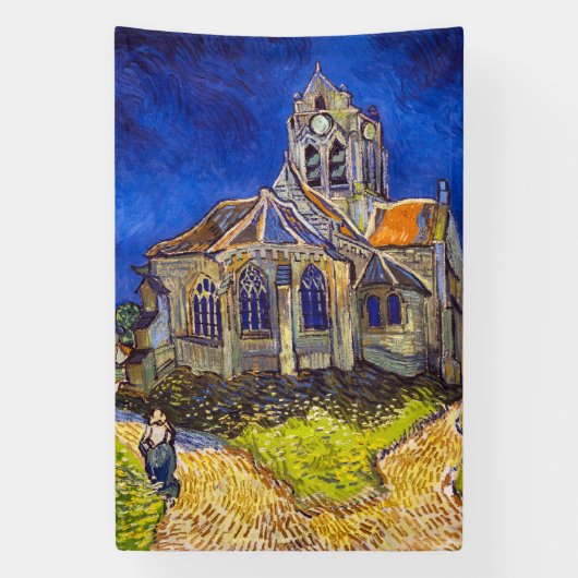 Vincent van Gogh - De kerk in Auvers Spandoek (Verticaal)