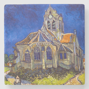 Vincent van Gogh - De kerk in Auvers Stenen Onderzetter