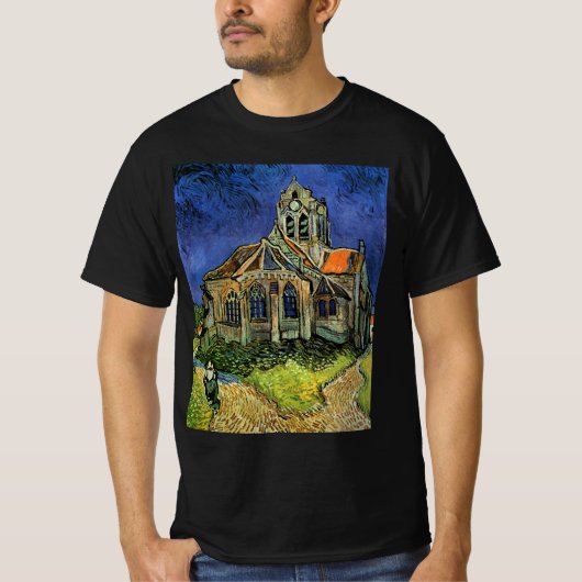 Vincent van Gogh - De kerk in Auvers T-shirt (Voorkant)