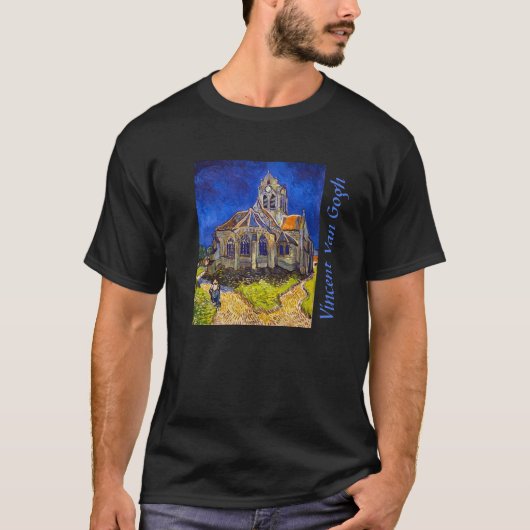 Vincent van Gogh - De kerk in Auvers T-shirt (Voorkant)