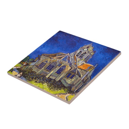 Vincent van Gogh - De kerk in Auvers Tegeltje (Zijkant)