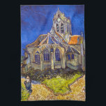 Vincent van Gogh - De kerk in Auvers Theedoek<br><div class="desc">De kerk van Auvers / l'Eglise à Auvers-sur-oise van Vincent Van Gogh in 1890</div>