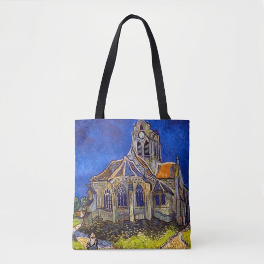 Vincent van Gogh - De kerk in Auvers Tote Bag (Voorkant)