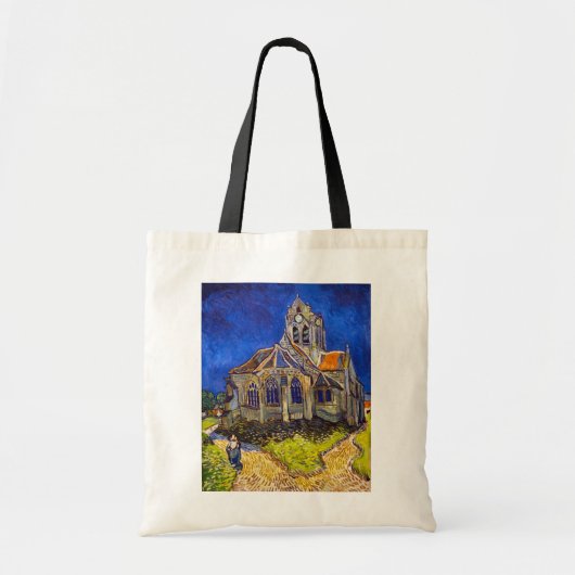 Vincent van Gogh - De kerk in Auvers Tote Bag (Voorkant)