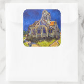 Vincent van Gogh - De kerk in Auvers Vierkante Sticker (Tas)