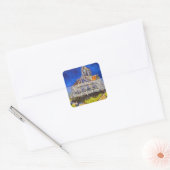 Vincent van Gogh - De kerk in Auvers Vierkante Sticker (Envelop)