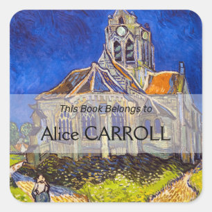 Vincent van Gogh - De kerk in Auvers Vierkante Sticker