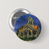 Vincent van Gogh - De kerk te Auvers Ronde Button 5,7 Cm (Voorkant /achterkant)
