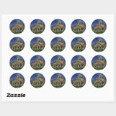 Vincent van Gogh - De kerk te Auvers Ronde Sticker (Vel)