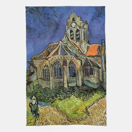 Vincent van Gogh - De kerk te Auvers Theedoek (Verticaal)