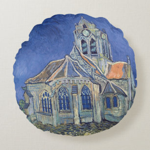 Vincent van Gogh De kerk van Auvers-sur-Oise Rond Kussen