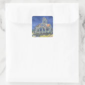 Vincent van Gogh | De kerk van Auvers-sur-Oise Vierkante Sticker (Tas)