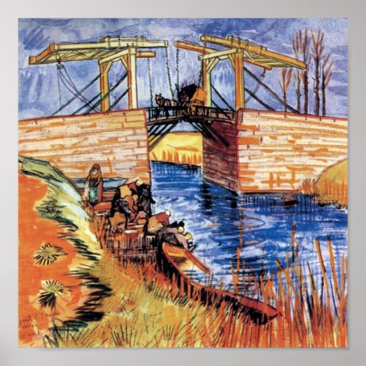 Vincent van Gogh - de Langlois-brug in Arles Poster (Voorkant)