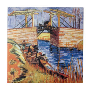 Vincent van Gogh - de Langlois-brug in Arles Tegeltje