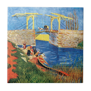 Vincent van Gogh - de Langlois-brug in Arles Tegeltje