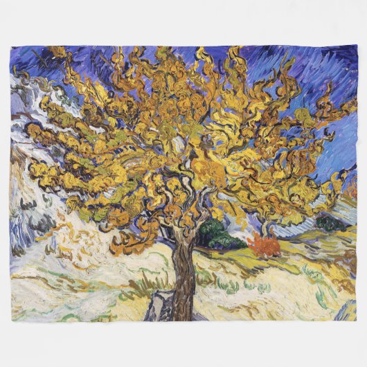 Vincent van Gogh - De Moerbeboom Fleece Deken (Voorkant (Horizontaal))