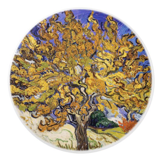 Vincent van Gogh - De Mulberry-boom Keramische Knop (Voorkant)